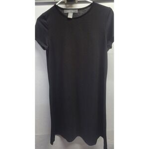 Lark + Grey Black Short Sleeve T-Shirt Dress Womens XL Crew Neck